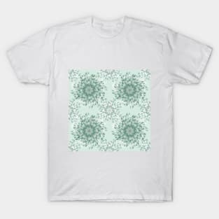 Green Leaves Mandala Pattern T-Shirt